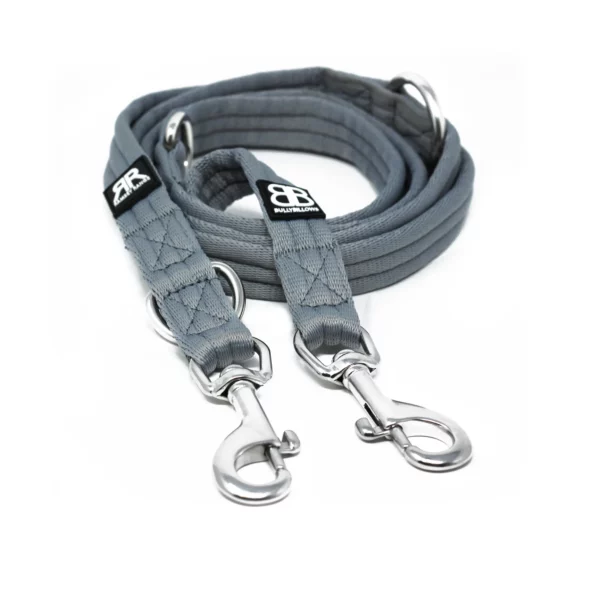 Bully Billows Double Ended Training Lead Metal Grey