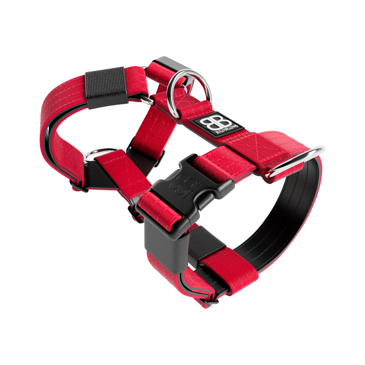 BULLYBILLOWS TRI-Harness - Anti-Pull, Adjustable & Durable - Dog Trainers Choice - Red v2.0