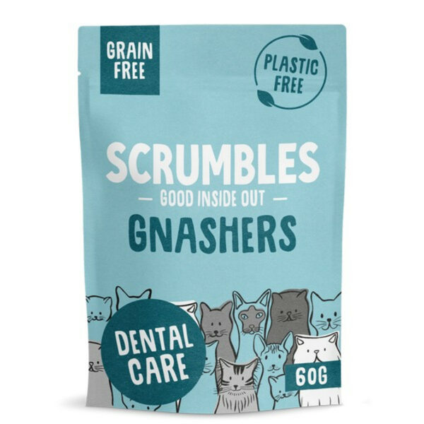 Scrumbles Cat Treats Gnashers Dental Bites 60g from Catdog Store