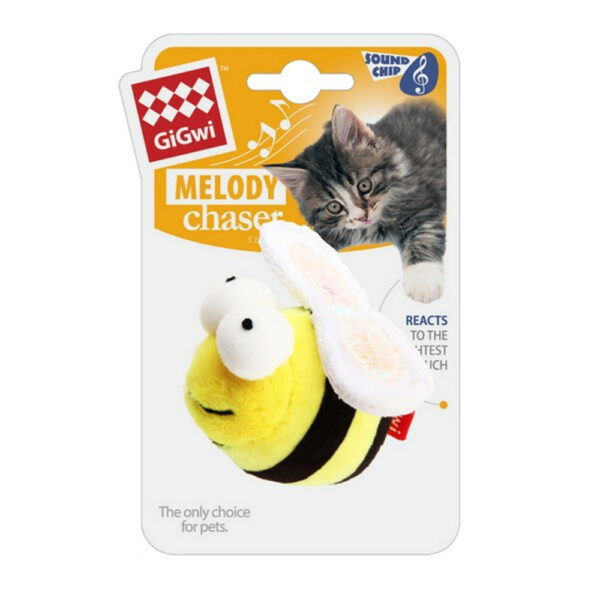GiGwi Bee Motion Activated Bee Sound Cat Toy Yellow from Catdog Store