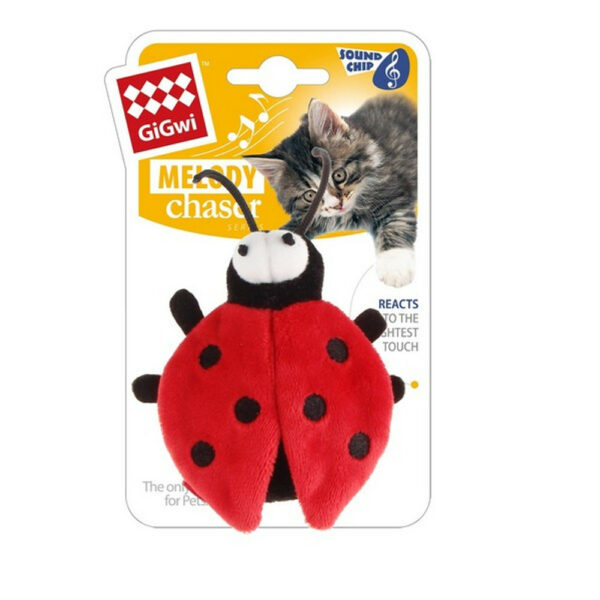 GiGwi Ladybird Motion Activated Beetle Sound Cat Toy Red from Catdog Store