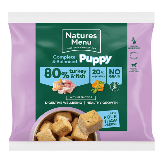 Natures Menu Frozen Turkey and Fish Puppy Nuggets Grain Free 1kg from Catdog Store