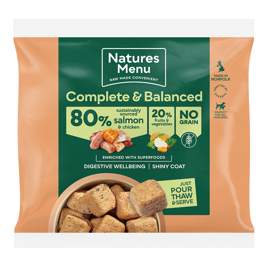 Natures Menu Frozen Salmon Dog Nuggets Grain Free 1kg from Catdog Store