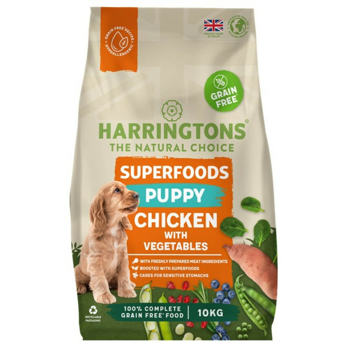 Harringtons Puppy Grain Free with Superfoods Dry Dog Food | Chicken 10kg from Catdog Store