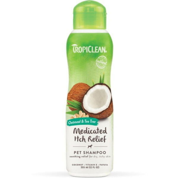 TropiClean Oatmeal and Tea Tree Shampoo | Medicated Itch Relief | 355ml from CATDOG Store