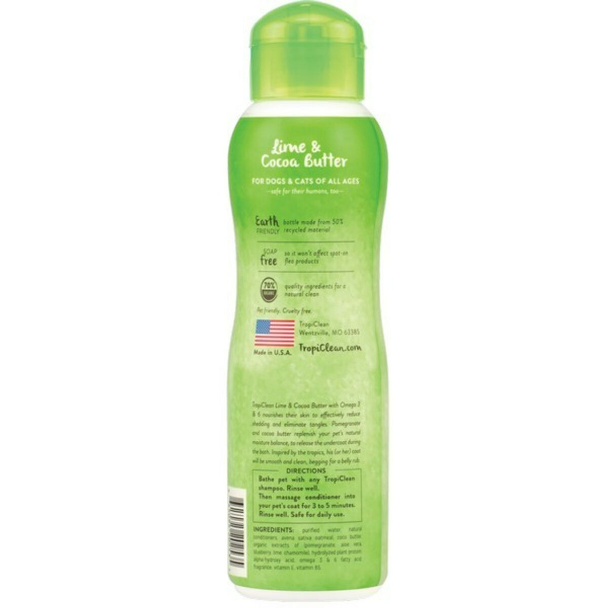 TropiClean Lime and Cocoa Butter Conditioner | Shed Control | 355ml from CATDOG Store