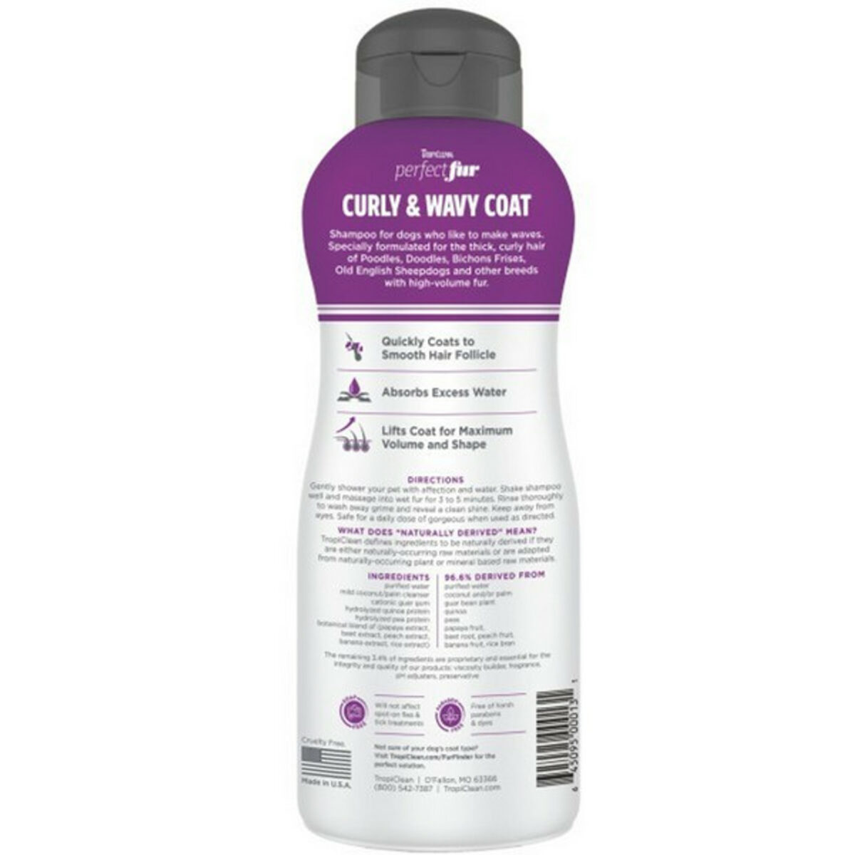 TropiClean Perfect Fur CURLY AND WAVY COAT Shampoo for Pets | 473ml from CATDOG Store