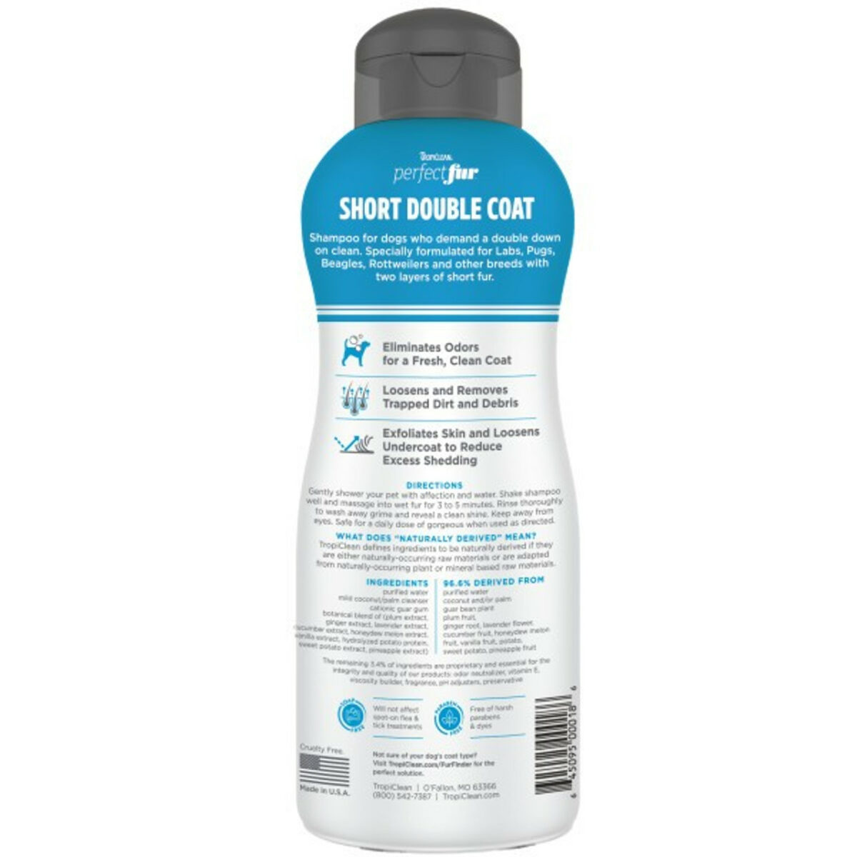 TropiClean Perfect Fur SHORT DOUBLE COAT Shampoo for Dogs | 473ml from CATDOG Store