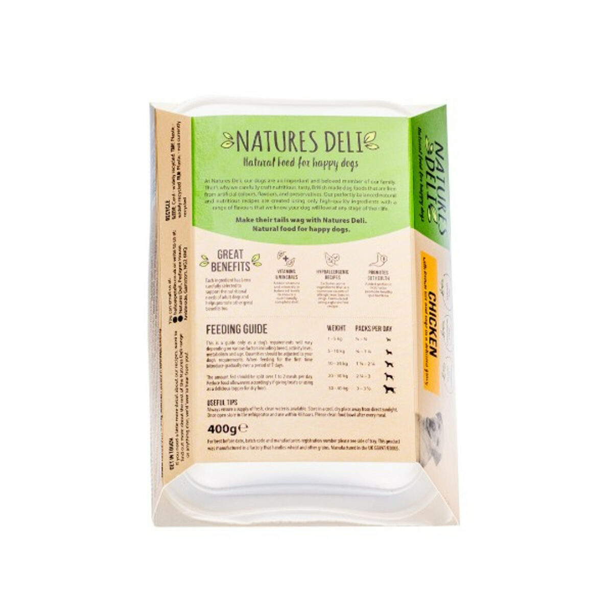Natures Deli Adult Chicken 400g tray - Image 2