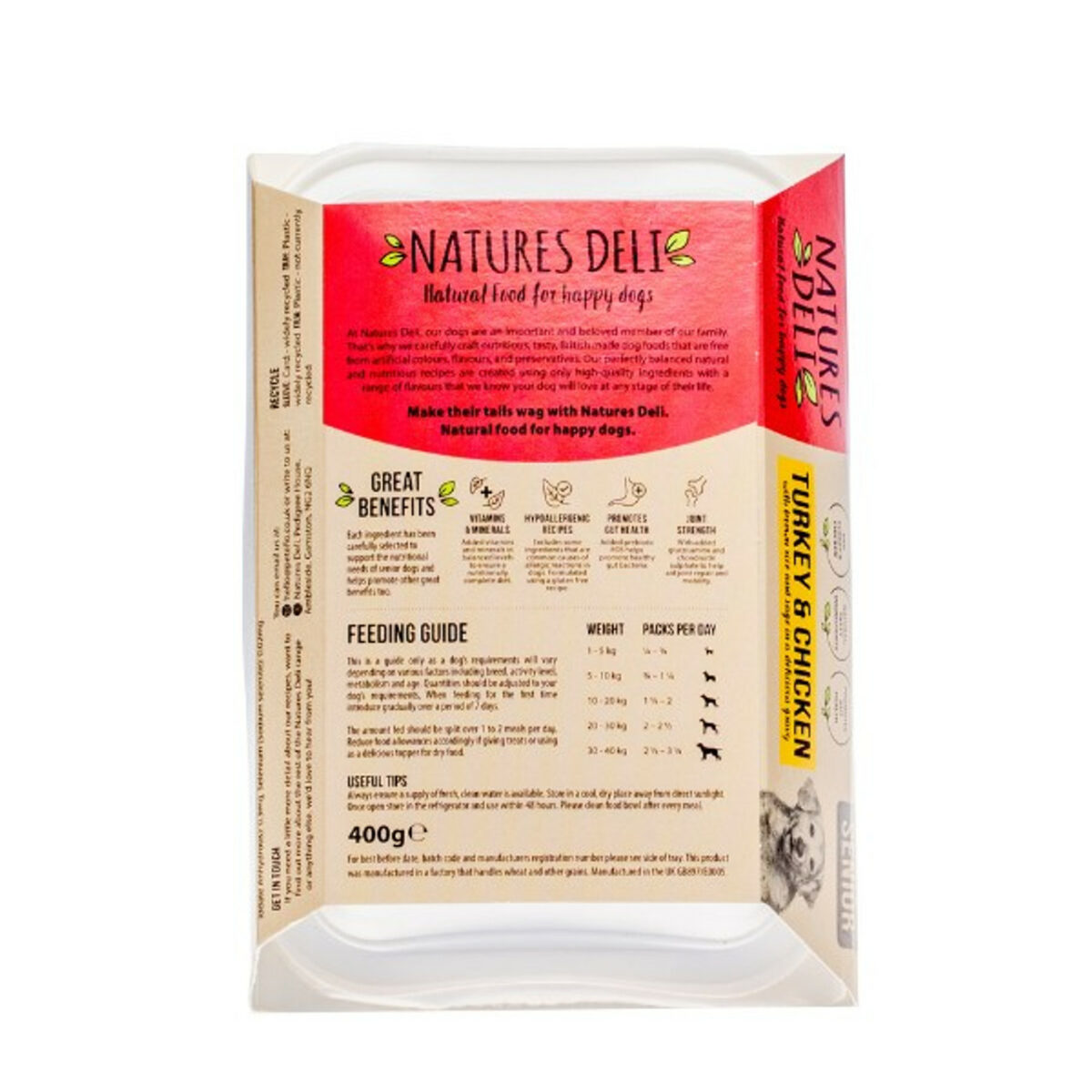 Natures Deli Senior (Chicken & Turkey) 400g tray
