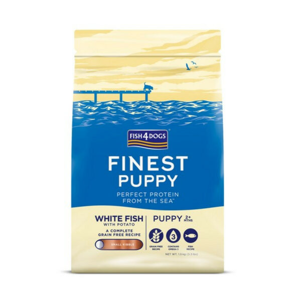 Fish4Dogs Finest PUPPY White Fish With Potato (Small Kibble) 1.5kg