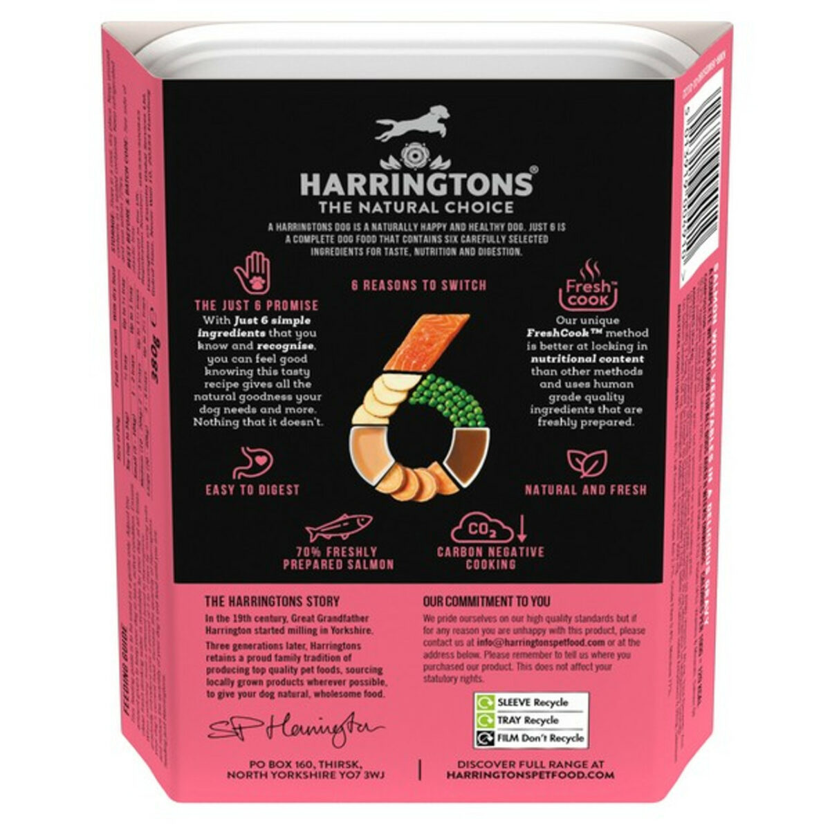 Harringtons Dog Just 6 Wet Salmon | Grain Free | 380g - Image 2