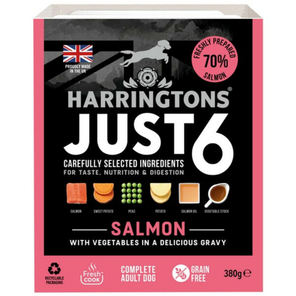 Harringtons Dog Just 6 Wet Salmon | Grain Free | 380g