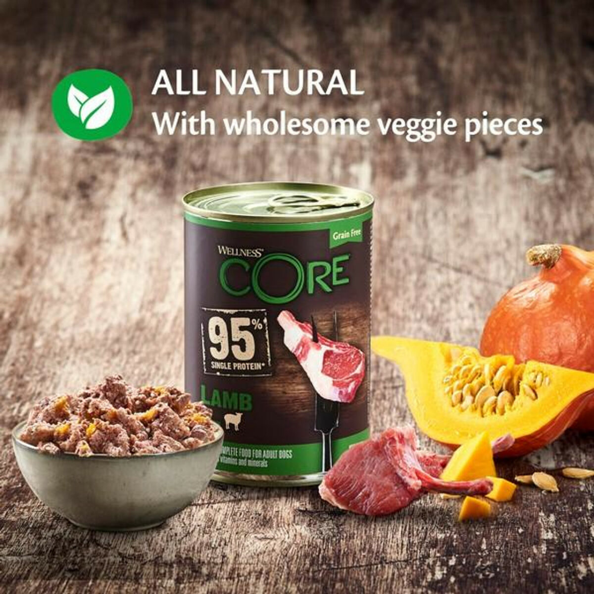 Wellness CORE Dog Wet 95% Single Protein Lamb with Pumpkin Recipe 400g - Image 4