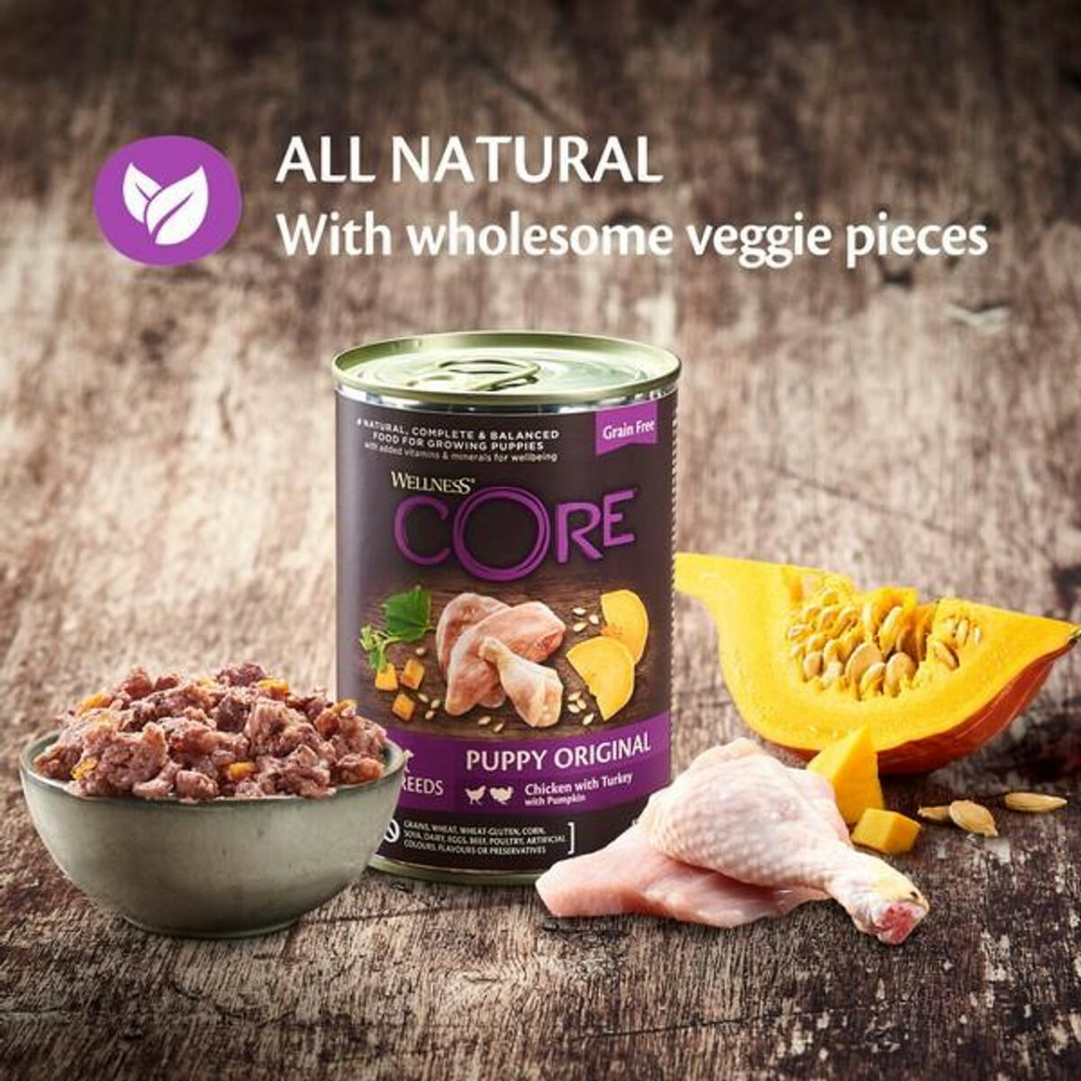 Wellness CORE Dog Wet Duo Protein Chicken & Turkey with Pumpkin Recipe | PUPPY | 400g - Image 5