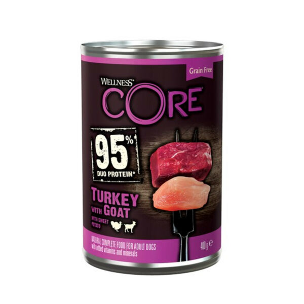 Wellness CORE Dog Wet 95% Duo Protein Turkey & Goat with Sweet Potato Recipe 400g