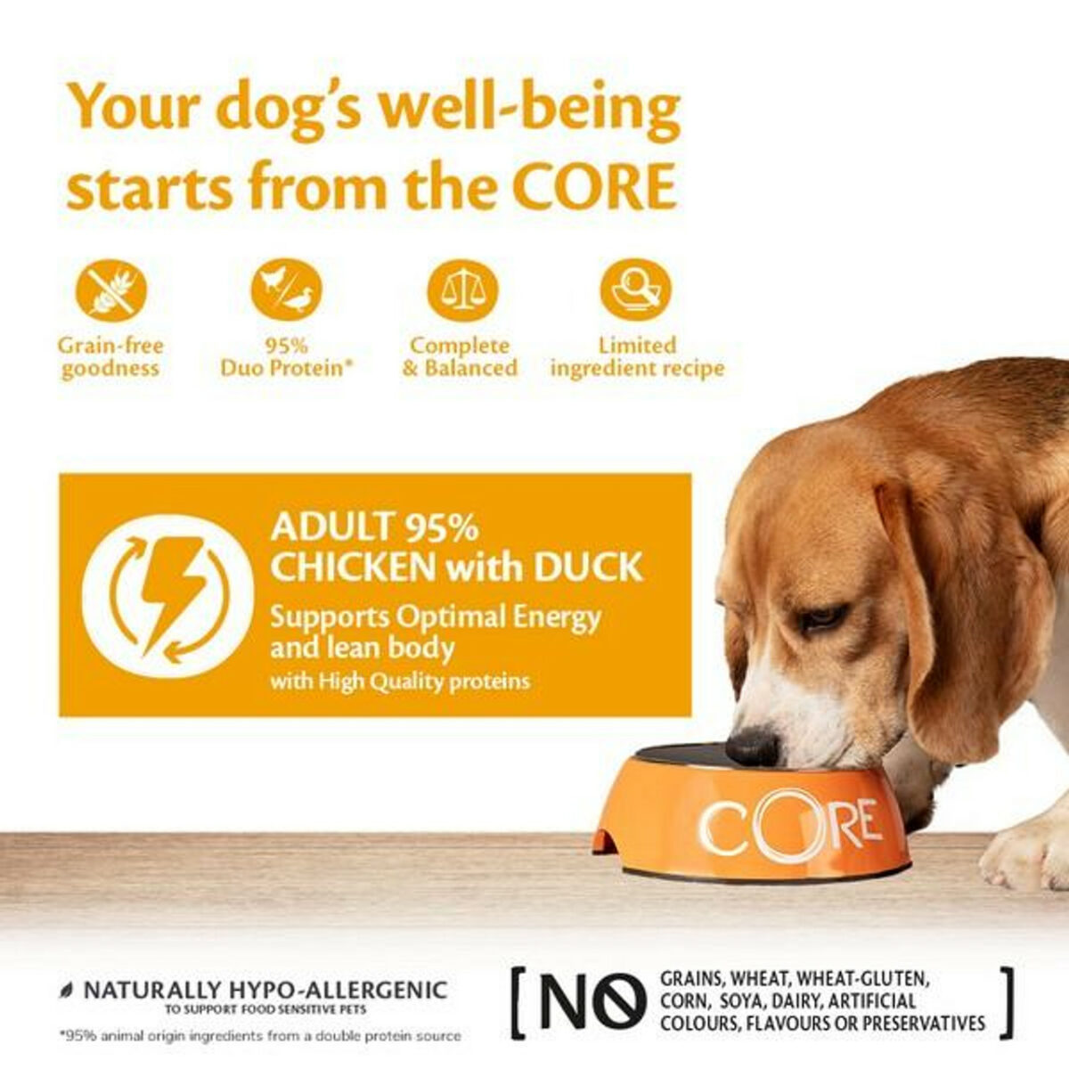 Wellness CORE Dog Wet 95% Duo Protein Chicken with Duck with Carrots Recipe 400g - Image 3