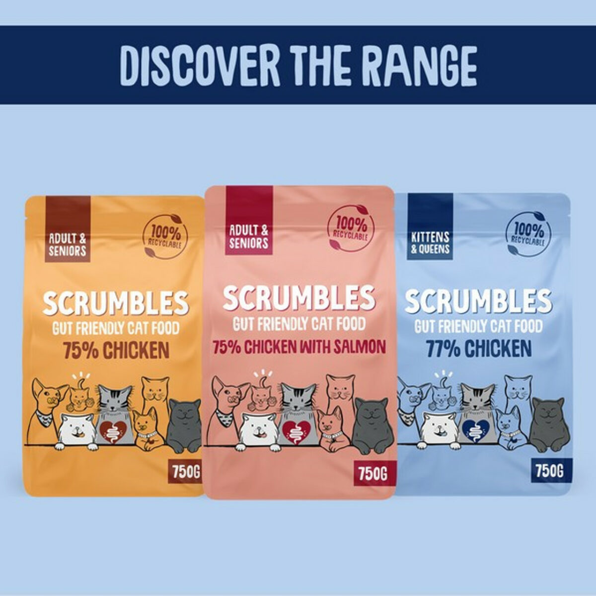 Scrumbles Dry Cat Food Kitten Chicken 750g