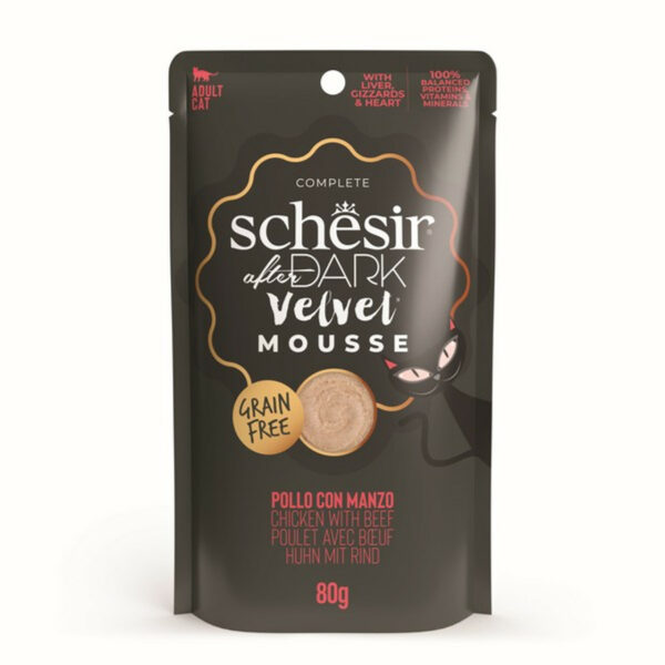 Schesir After Dark Velvet Adult Cat | Chicken & Beef | 80g