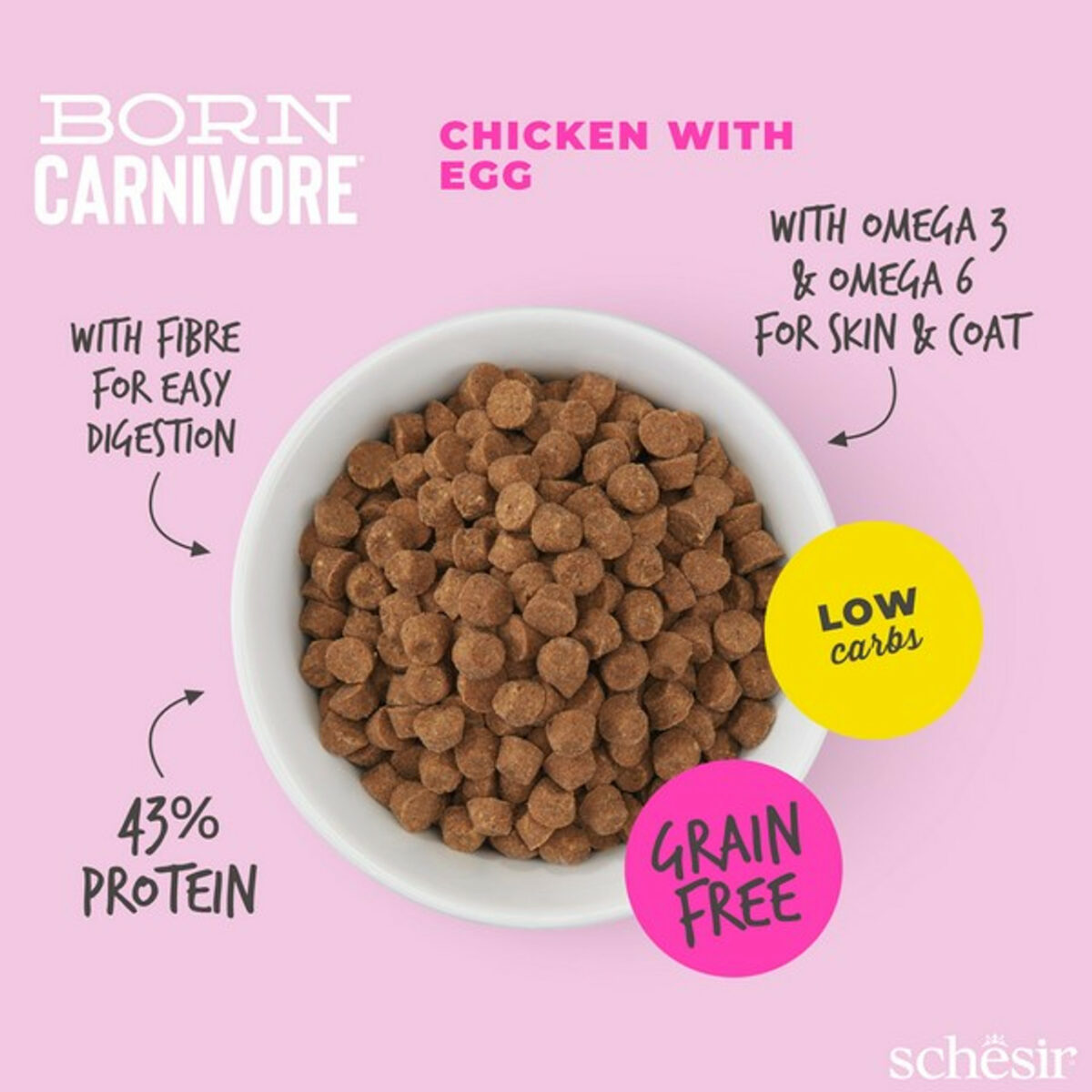 Schesir Dry Born Carnivore Chicken & Egg | 'Baby' (Kitten) | 1.25Kg - Image 4